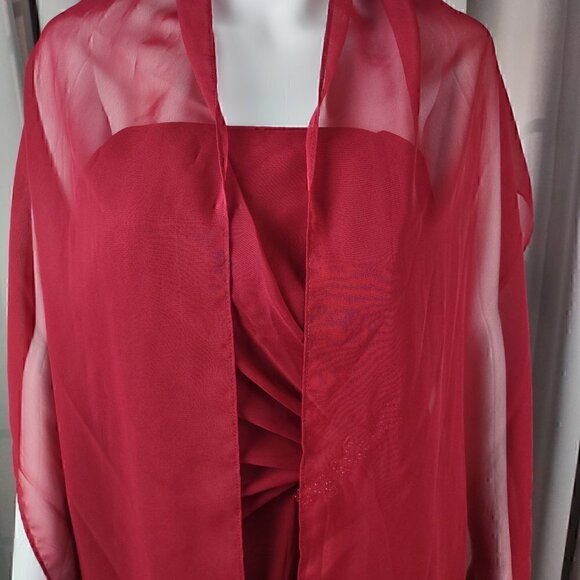 Jordan Women's Burgundy Formal, Wedding Prom, Strapless With Cover Dress Size 20 - Picture 2 of 14